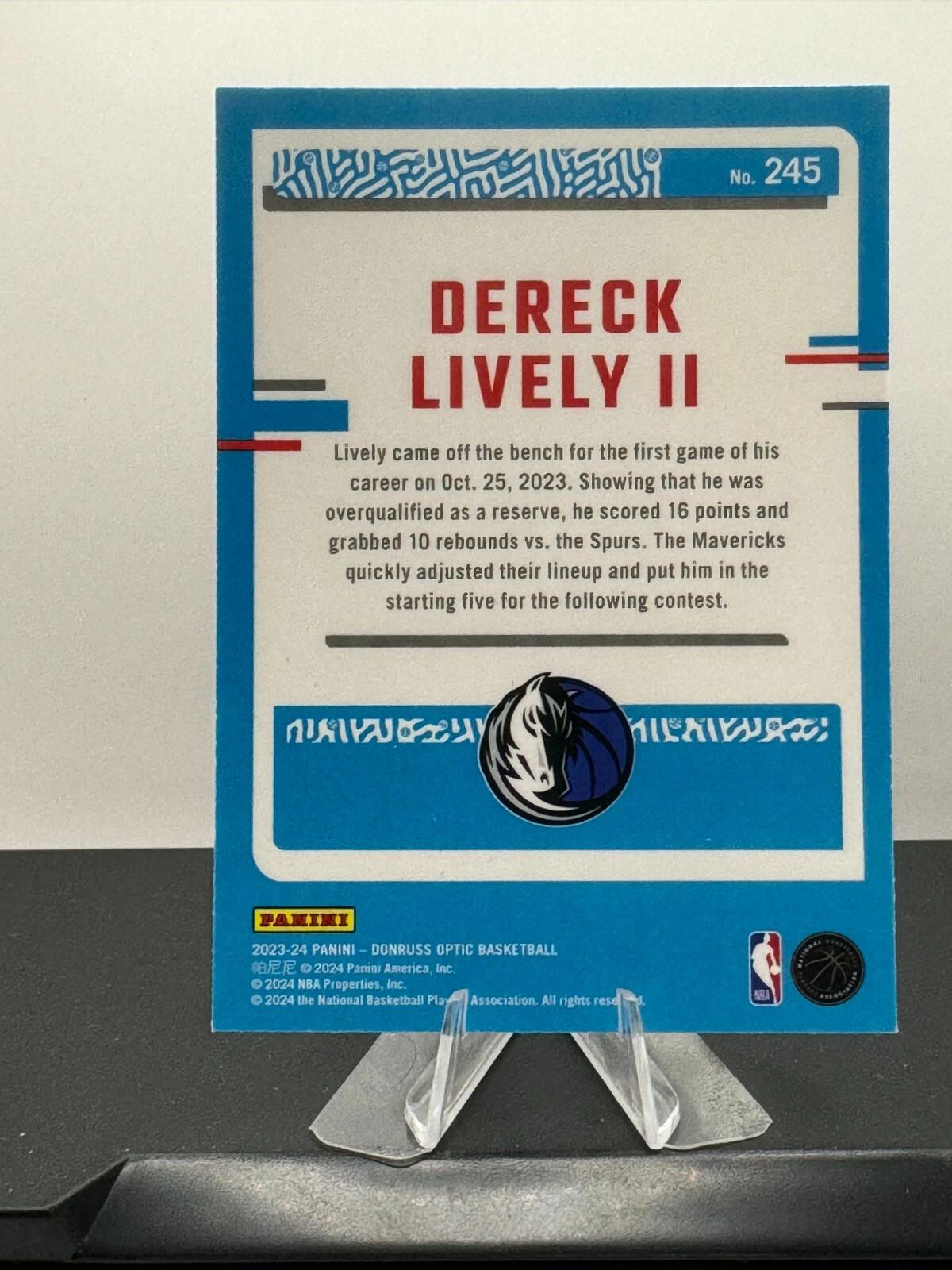 2023-24 Panini Donruss Optic - Rated Rookie #245 Dereck Lively (RC)