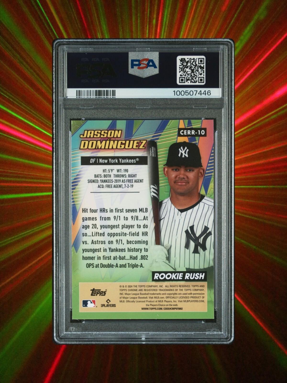 2024 Topps Chrome - Jasson Dominguez #CERR-10 - Rookie Rush (RC) - PSA 10 🔥