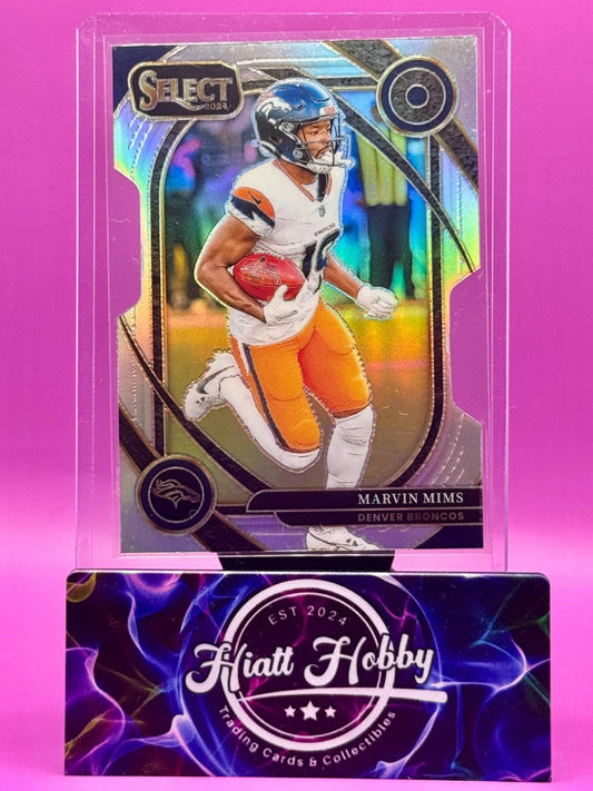 2024 Panini Select - Club Level - Marvin Mims #281 Silver Prizm Die-Cut