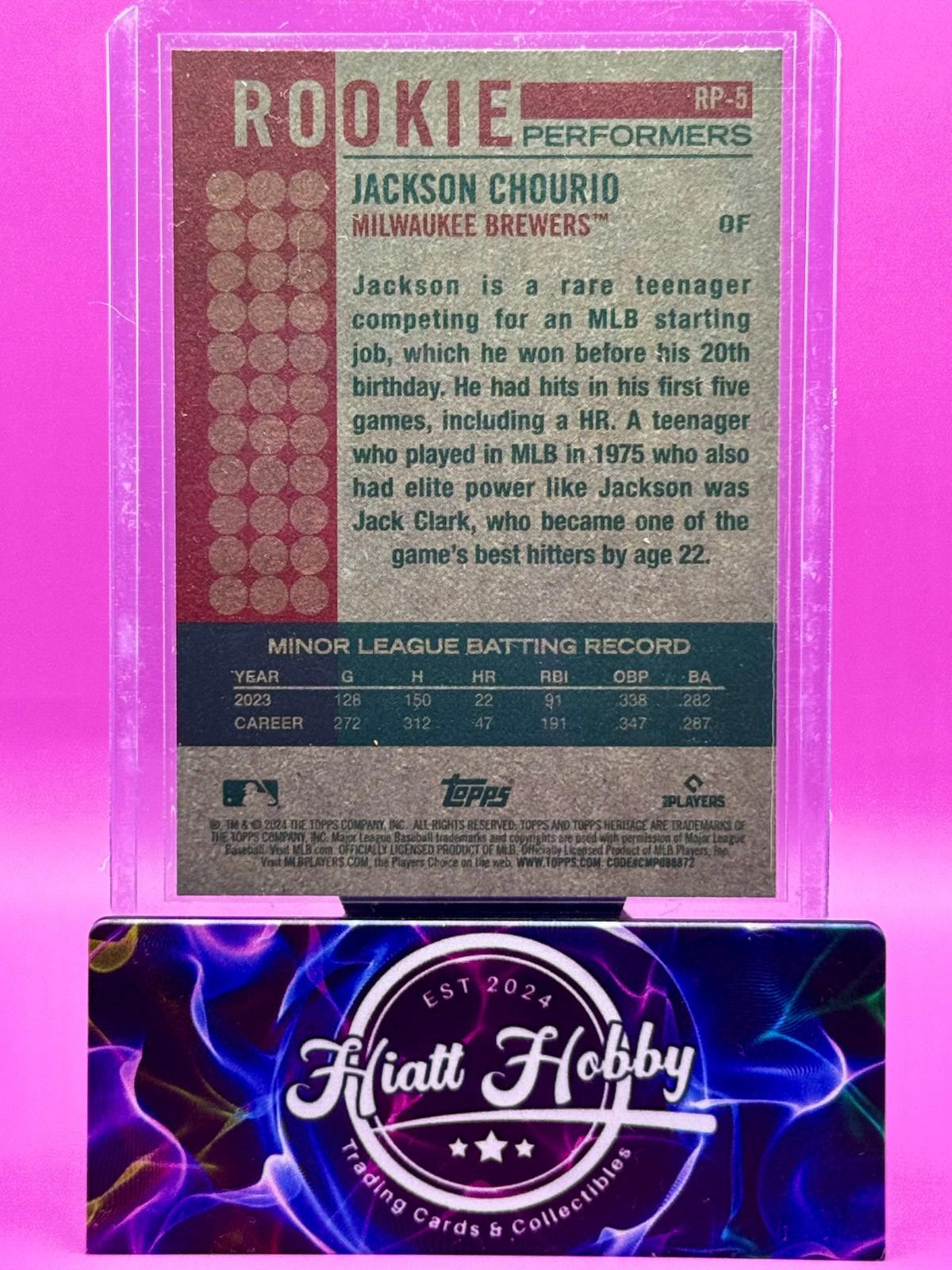 2024 Topps Herritage High Number - Jackson Chourio #RP-5 - Rookie Performers