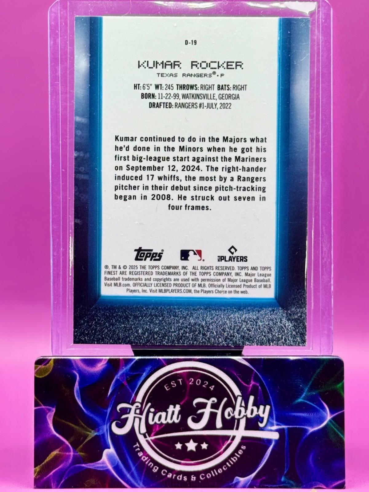 2025 Topps Finest - Kumar Rocker #D-19 - Debut (RC)