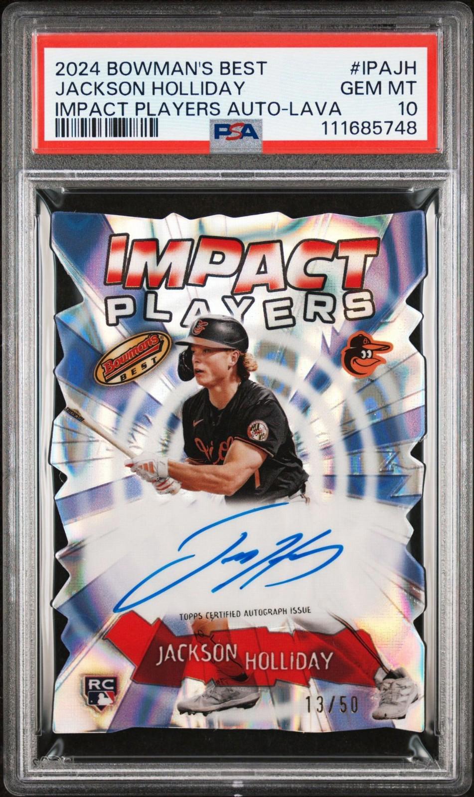 2024 Bowman's Best - Jackson Holliday - Impact Players Auto Lava /50 Auto PSA 10