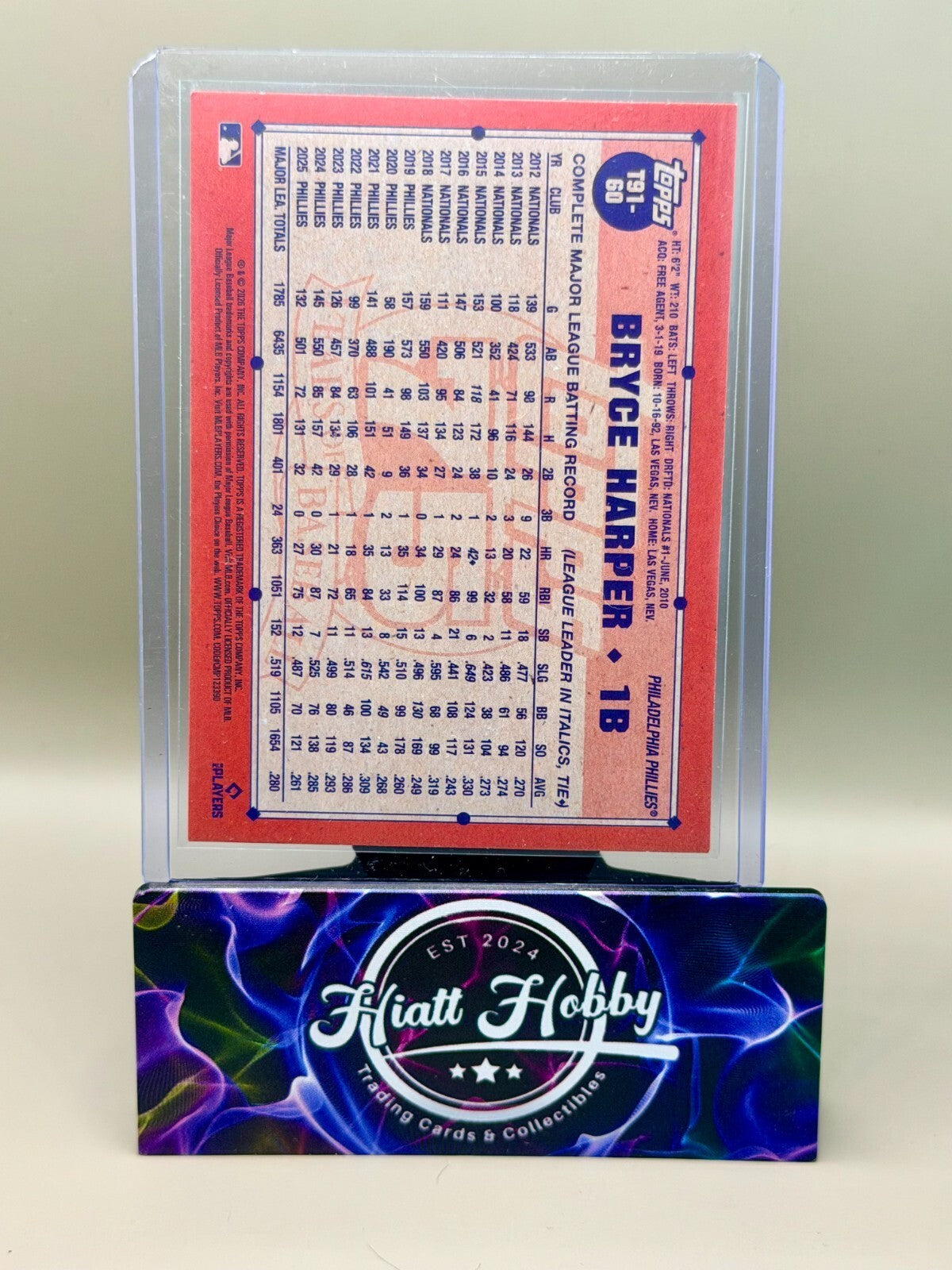 2026 Topps Series 1 - #T91-60 Bryce Harper - 1991 Topps - Crackleboard Foil