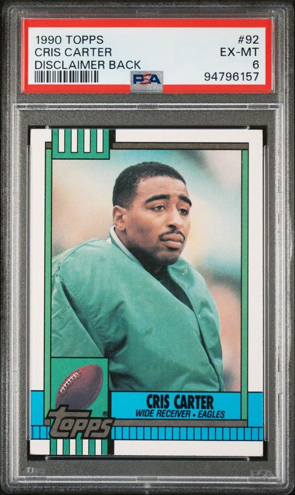 1990 Topps - #92 Cris Carter PSA 6