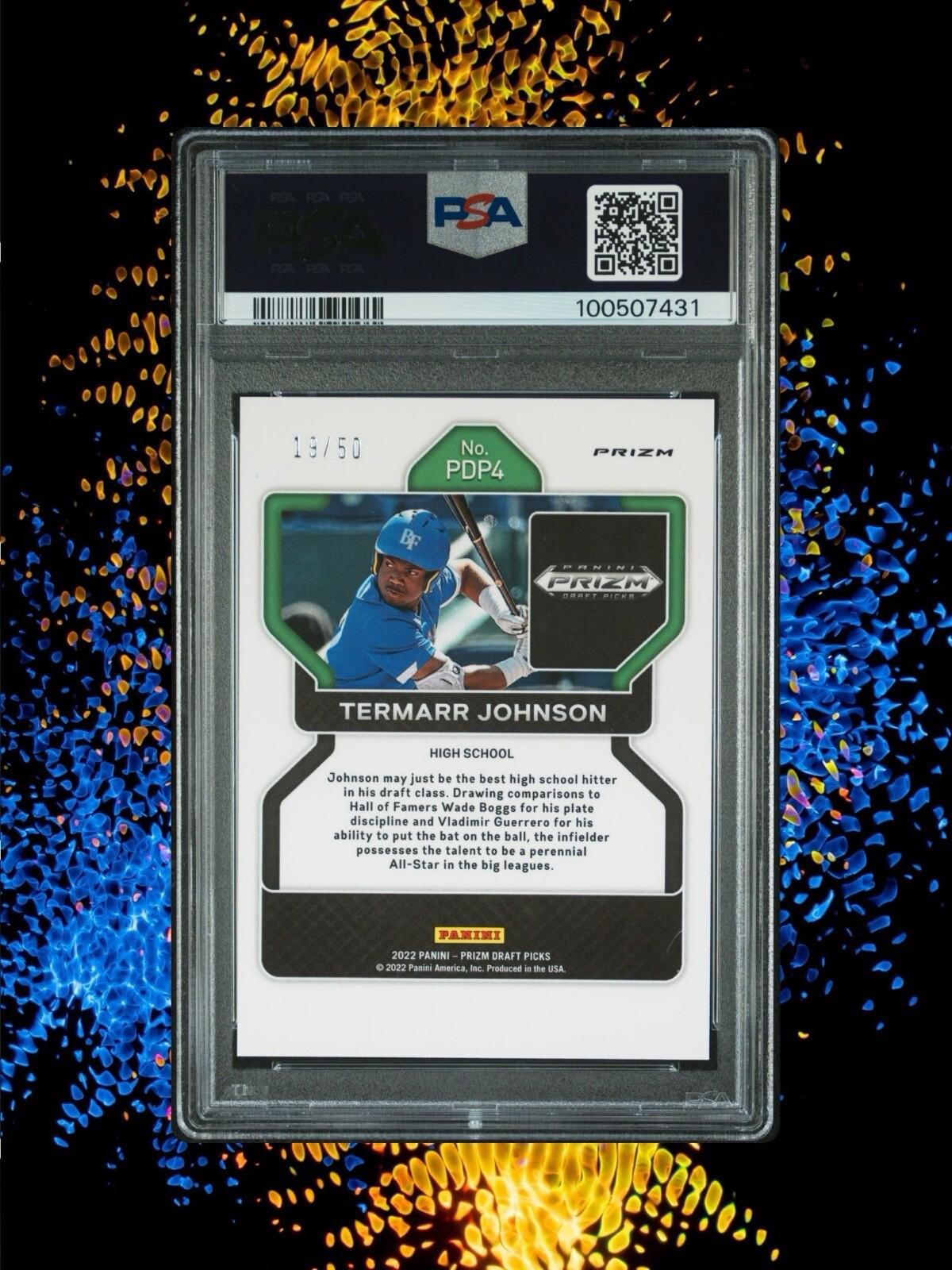 2022 Panini Prizm Draft Picks - Termarr Johnson #PDP4 - Neon Orange /50 - PSA 10