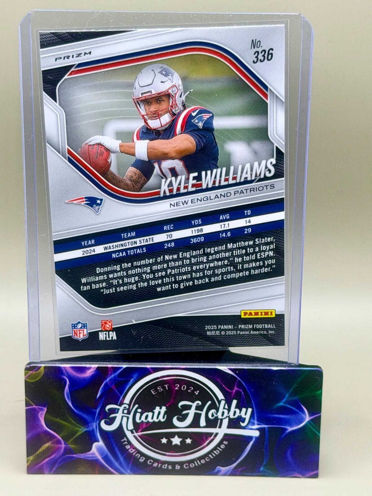 2025 Panini Prizm Football - #336 Kyle Williams - White Disco Prizm (RC)