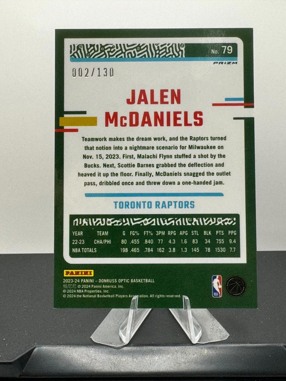 2023-24 Donruss Optic - #79 Jalen McDaniels - Red Wave 2/130 COLOR & NO MATCH!