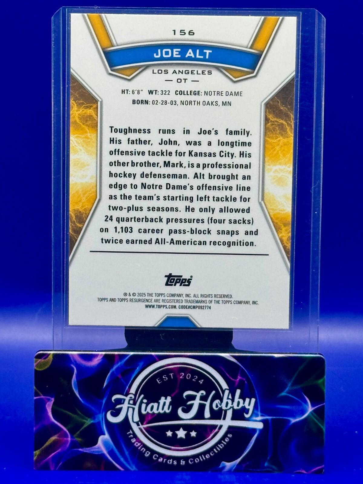 2024 Topps Resurgence - Rookies Joe Alt #156 - Blue & Orange Spark (RC)