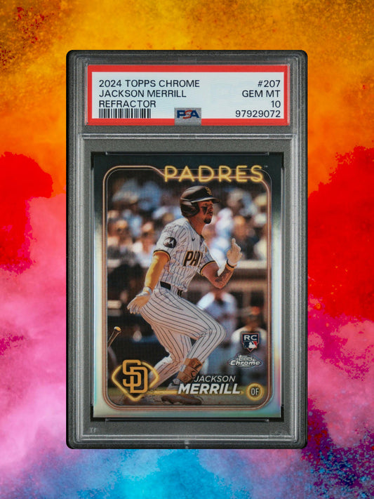 2024 Topps Chrome - #207 Jackson Merrill (RC) - Refractor - PSA 10