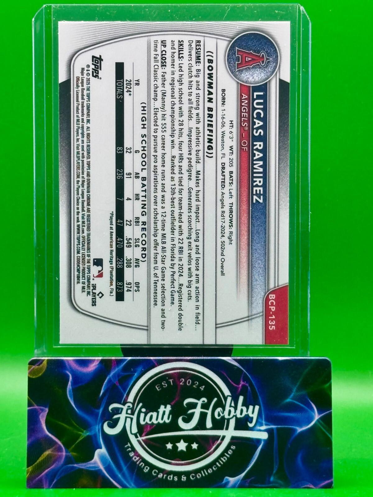 2025 Bowman Chrome - Lucas Ramirez #BCP-135 - Reptillian Refractor