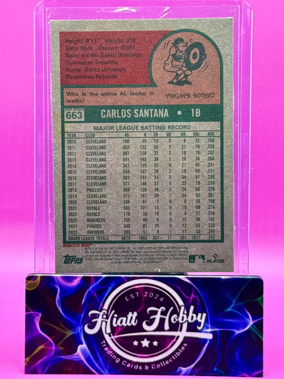 2024 Topps Herritage High Number - Carlos Santana #663 - White Border