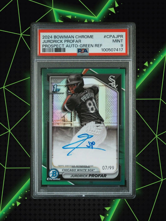 2024 Bowman Chrome - Jerdrick Profar #CPA-JPR - Green Auto /99 - PSA 9