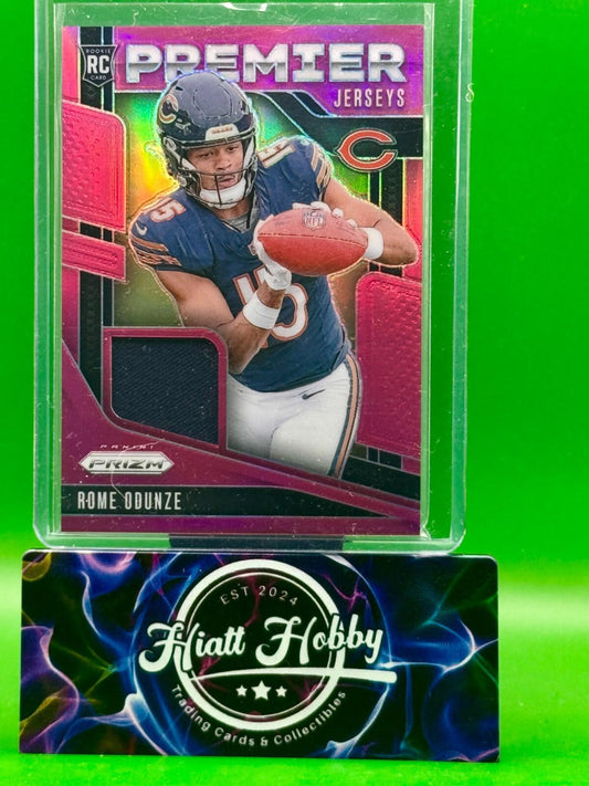 2024 Panini Prizm - Premier Jerseys Rome Odunze #PJ-ROE Pink Prizm (MEM, RC)