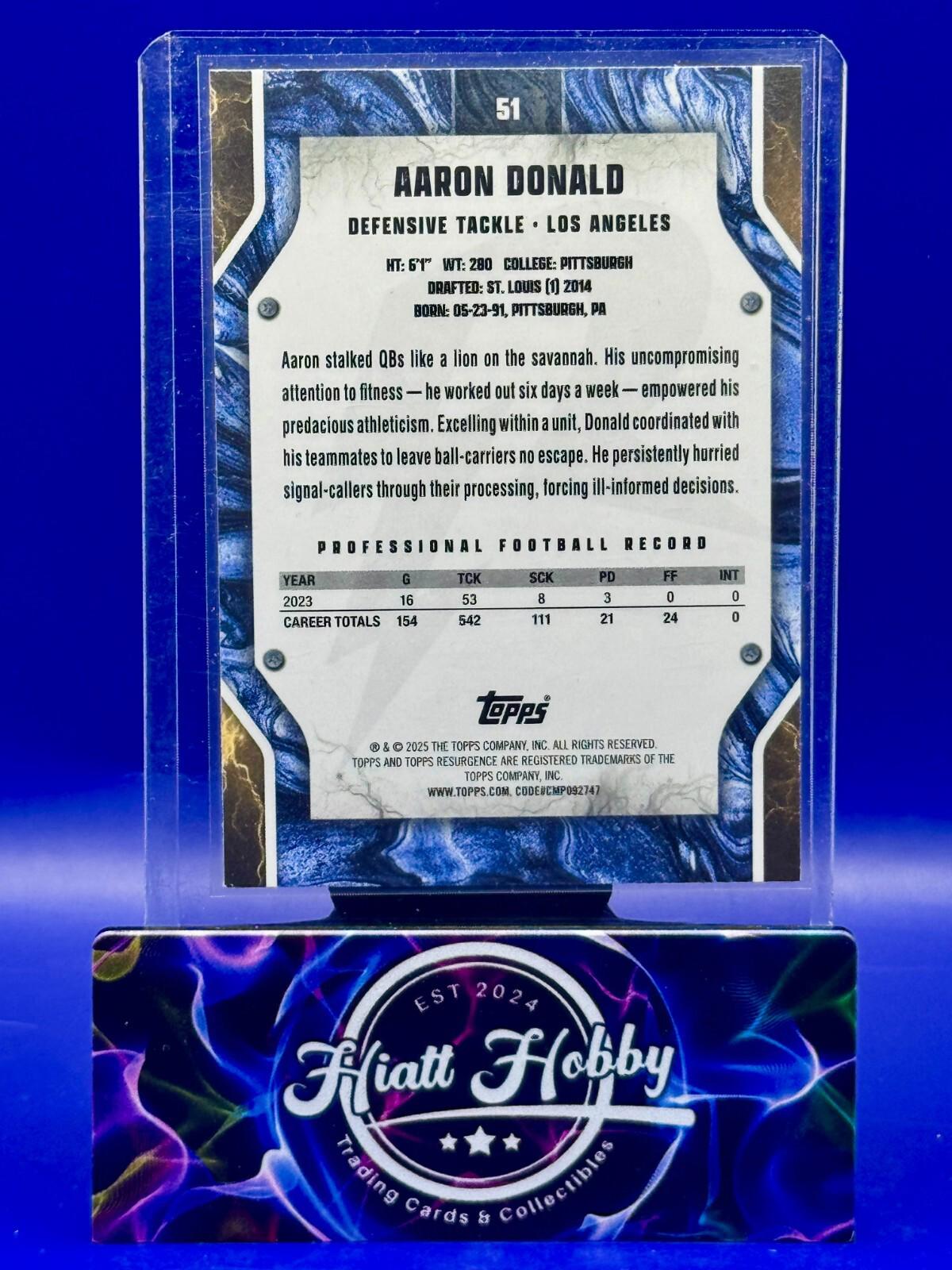 2024 Topps Resurgence - Aaron Donald #51 - Blue & Orange Spark