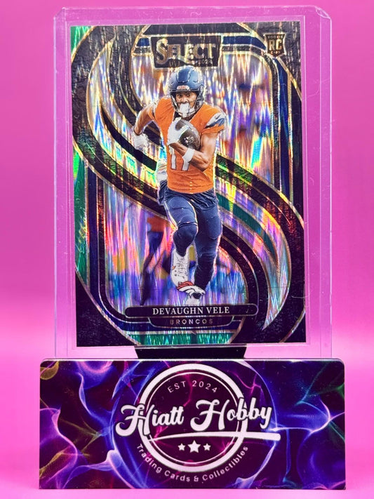 2024 Panini Select - Premier Level - Devaughn Vele #150 Black & Green Shock (RC)