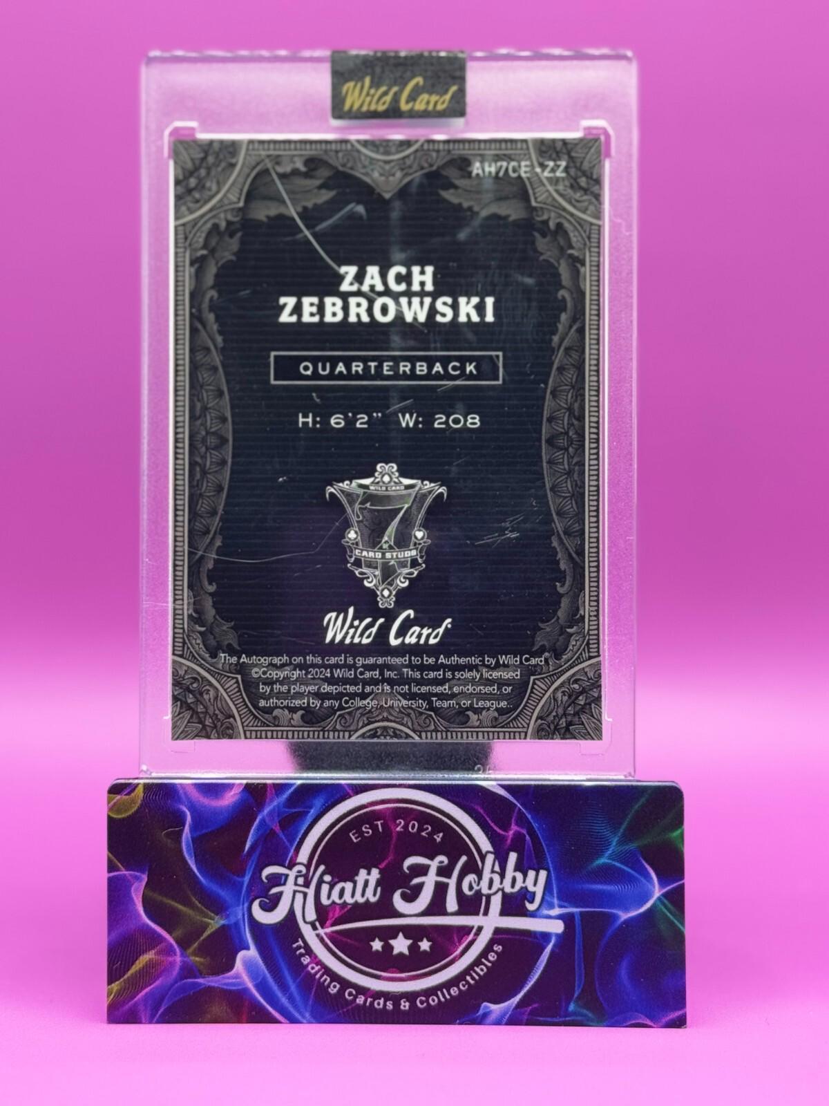 2024 Wild Card 7-Card Stud - Zach Zebrowski #AH7CE-ZZ - Silver Rainbow Auto 1/3