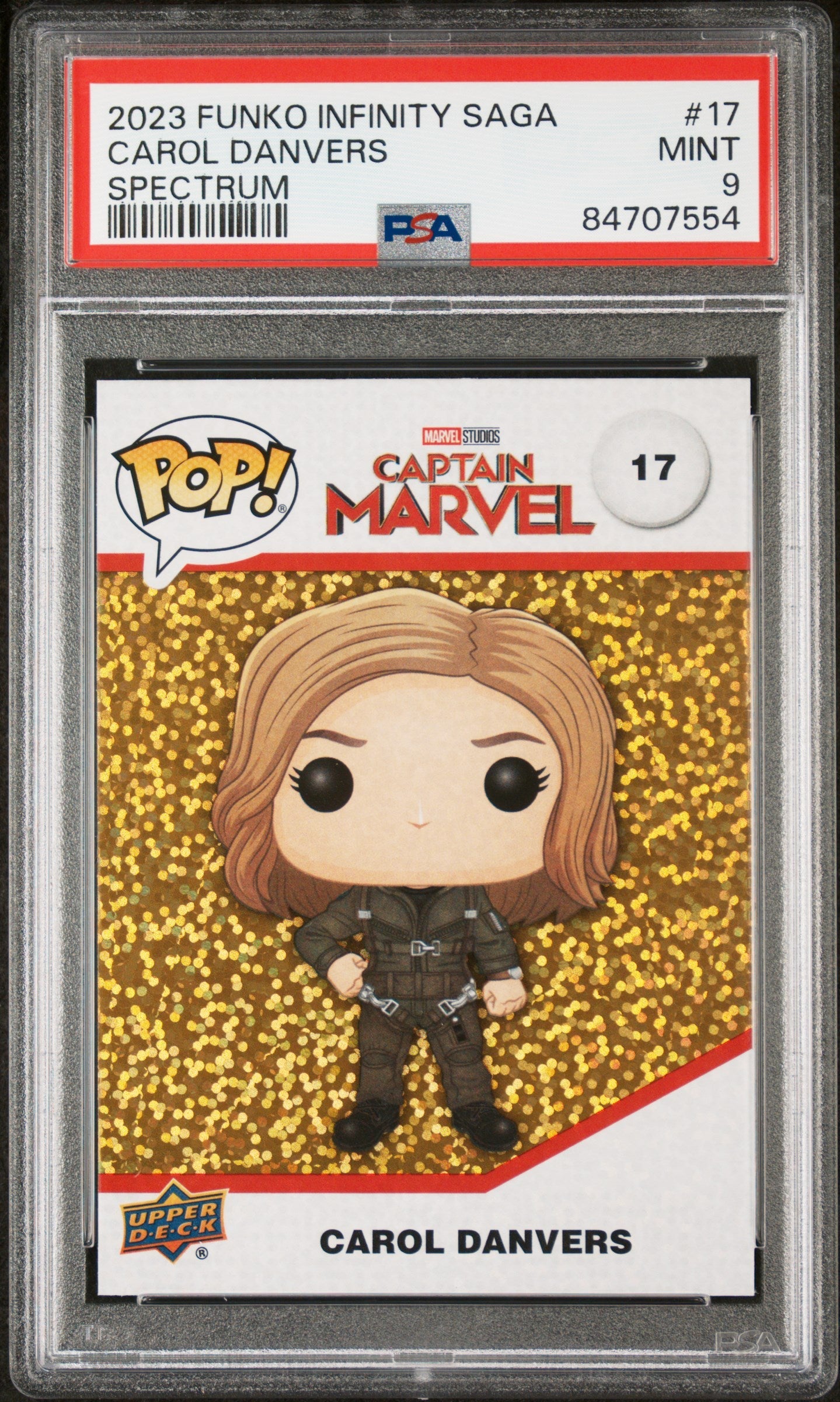2023 UPPER DECK FUNKO POP MARVEL CAROL DANVERS SPECTRUM #17 PSA 9