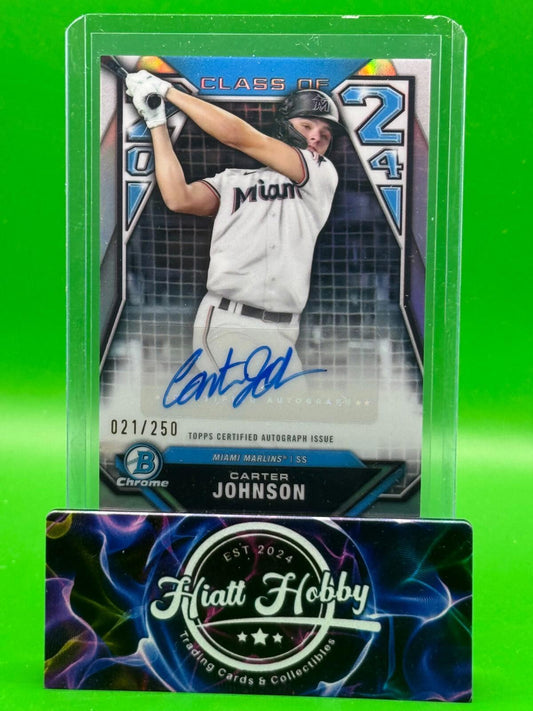 2024 Bowman Draft Chrome - Carter Johnson #C24-CJ - Class of 24 Auto /250