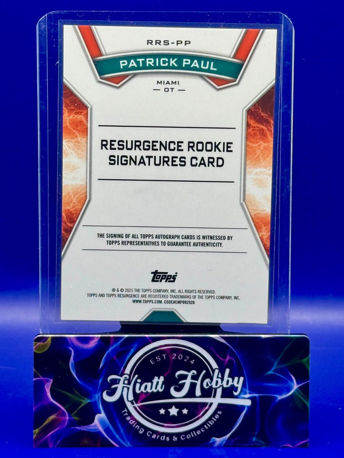 2024 Topps Resurgence - Patrick Paul #RRS-PP (RC, AU) - Refractor Auto (RC, AU)