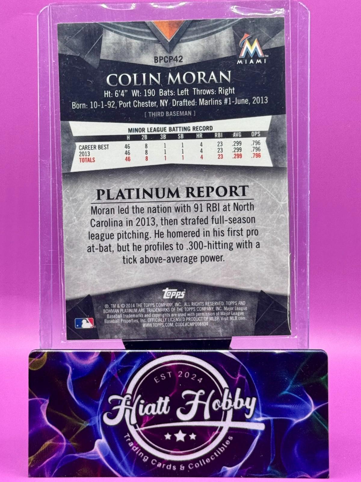 2014 Bowman Platinum Chrome - Colin Moran #BPCP42 Purple Refractor (RC)