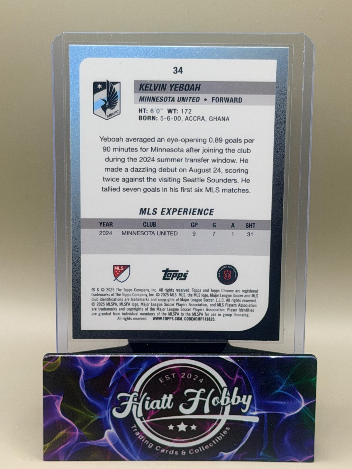 2025 Topps Chrome MLS Soccer - #34 Kelvin Yeboah - Wave Refractor