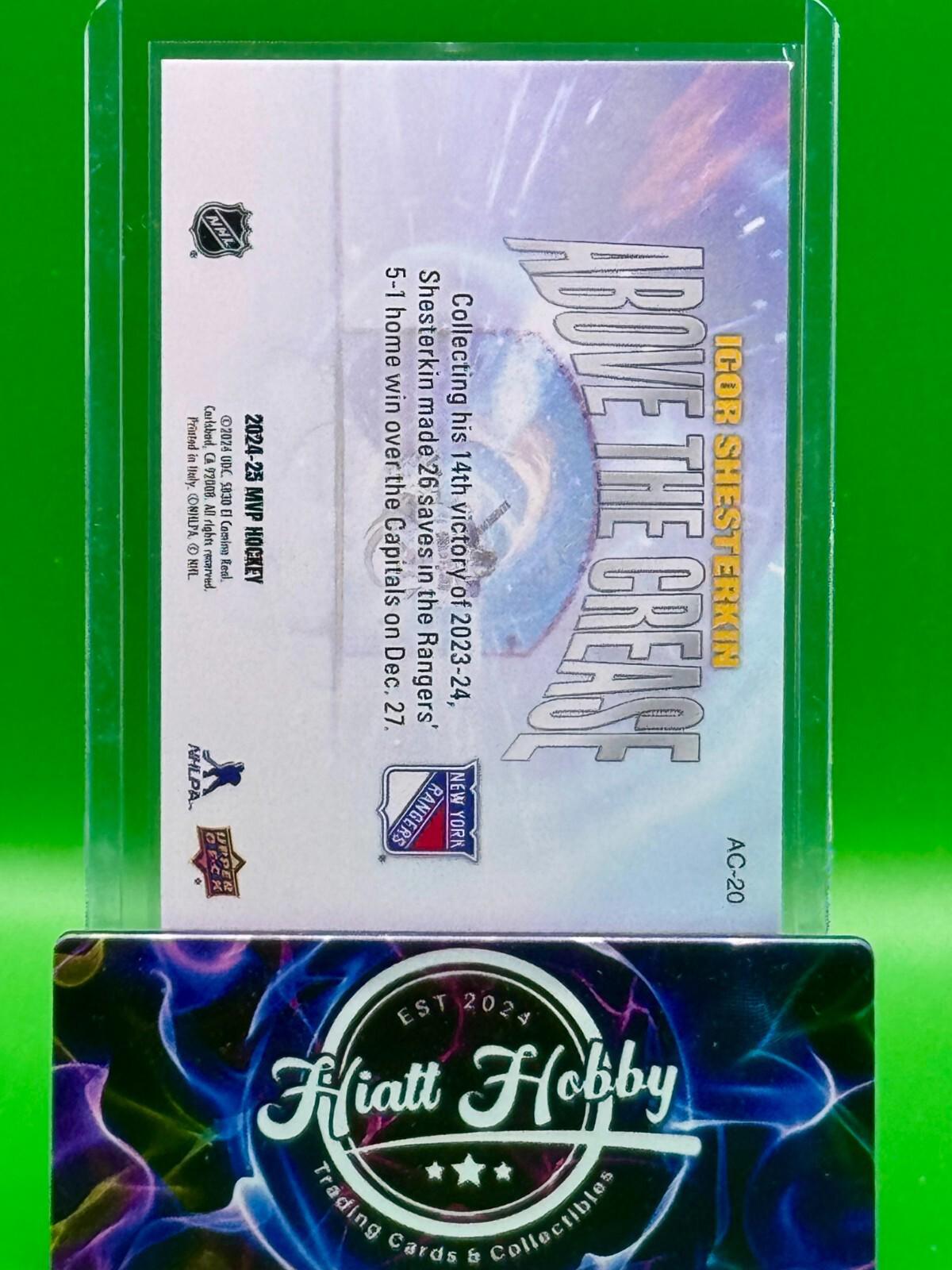 2024-25 Upper Deck MVP Hockey - Igor Shesterkin #AC-20 - Above the Crease