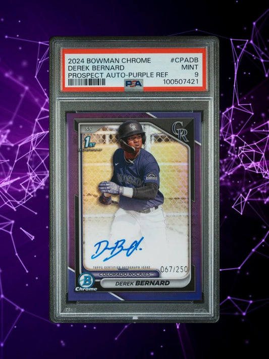 2024 Bowman Chrome - Derek Bernard #CPA-DB - Purple Auto /250 - PSA 9