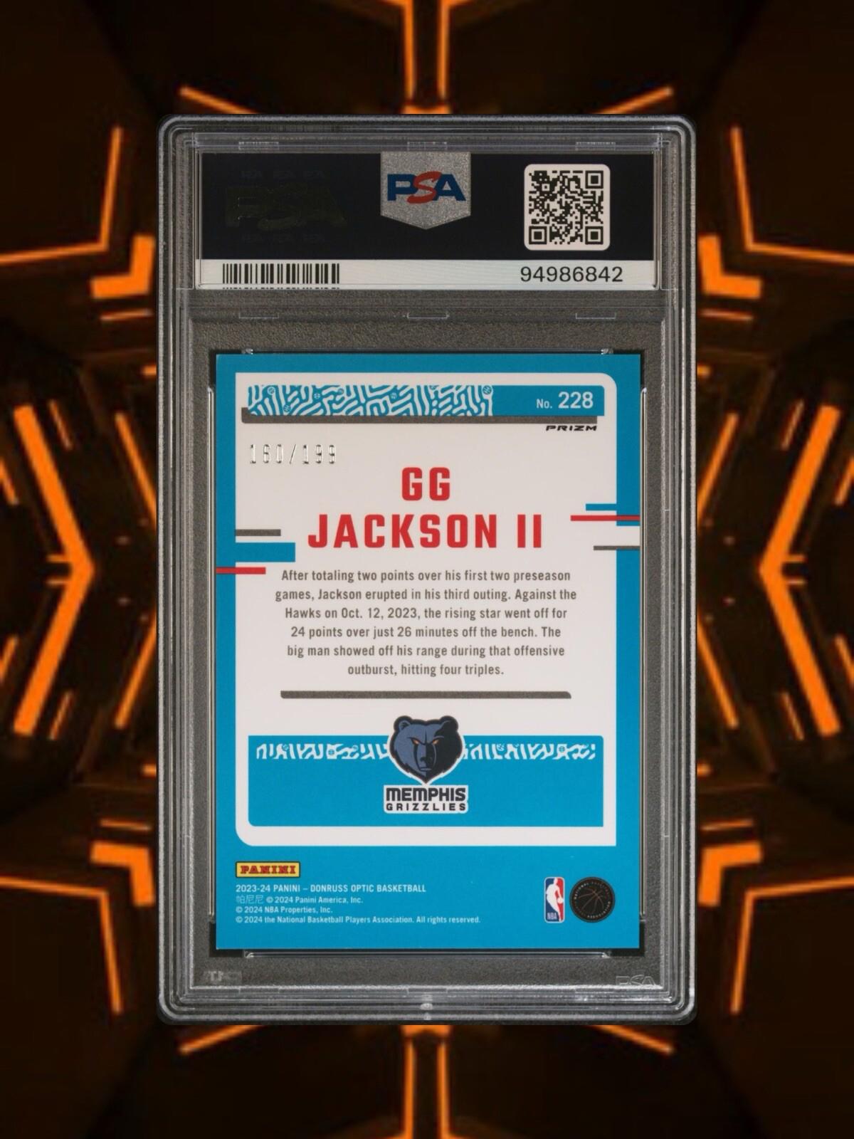 2023 Panini Donruss Optic GG Jackson II Orange /199 Psa 9 Mint #228