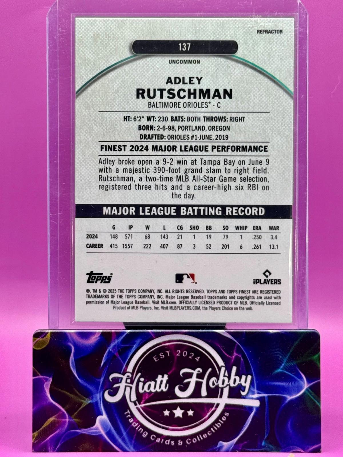2025 Topps Finest - Adley Rutschman #137 - Uncommon - Refractor