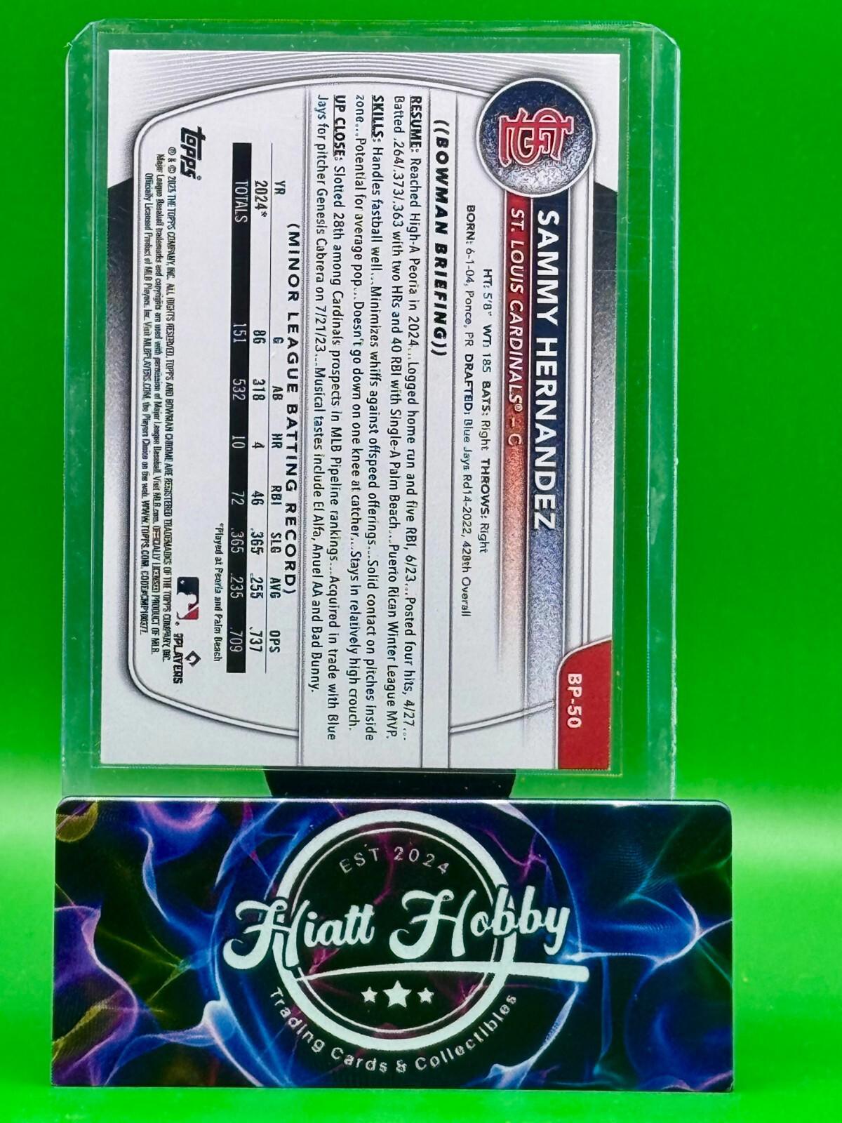 2025 Bowman - Sammy Hernandez #BP-50 - Purple Pattern /199