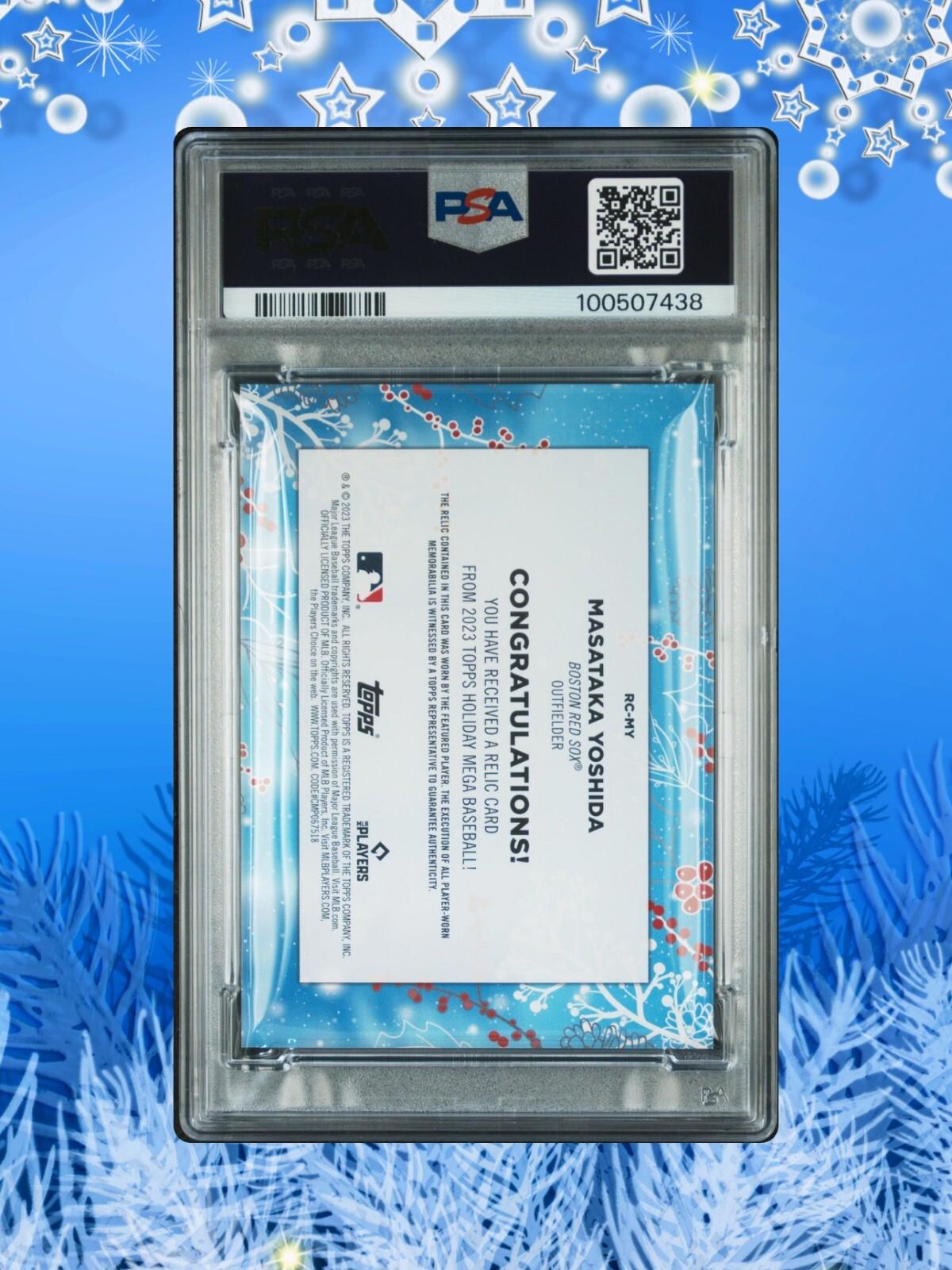 2023 Topps Holiday - Masataka Yoshida #RC-MY - Relic Card - PSA 8