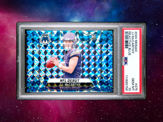 2024 Panini Mosaic - JJ McCarthy #275 - Reactive Blue Mosaic (RC) - PSA 10