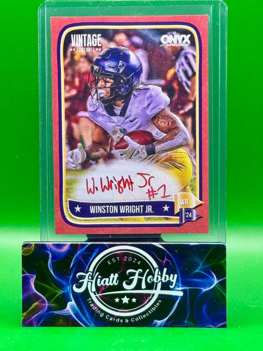 2024 Onyx Vintage Football - Winston Wright Jr #VAWIWR - Red Auto /25