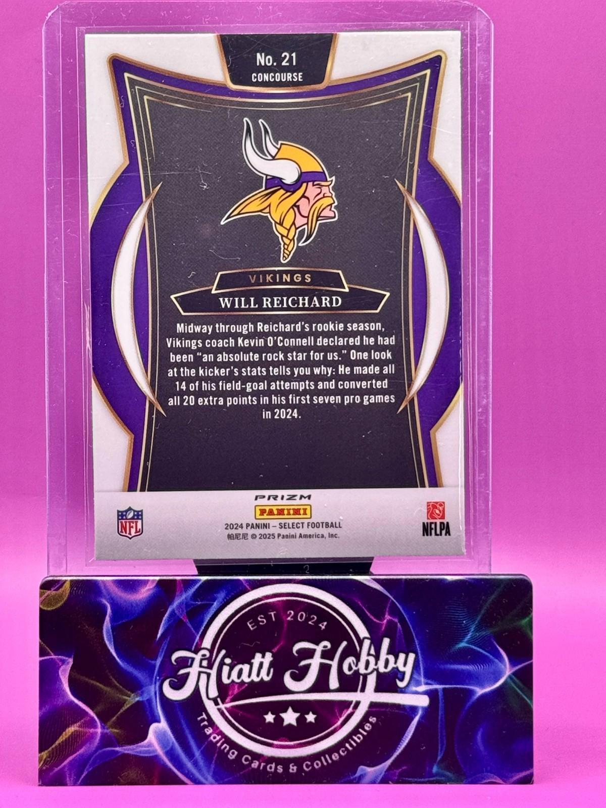 2024 Panini Select Football - Will Reichard #21 - Red & Yellow Shock Prizm (RC)