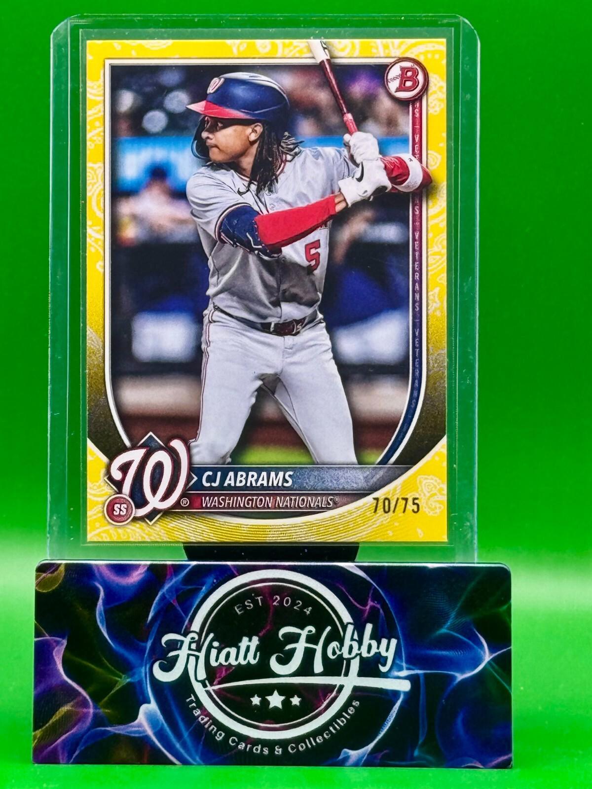 2025 Bowman - CJ Abrams #49 - Yellow Pattern /75