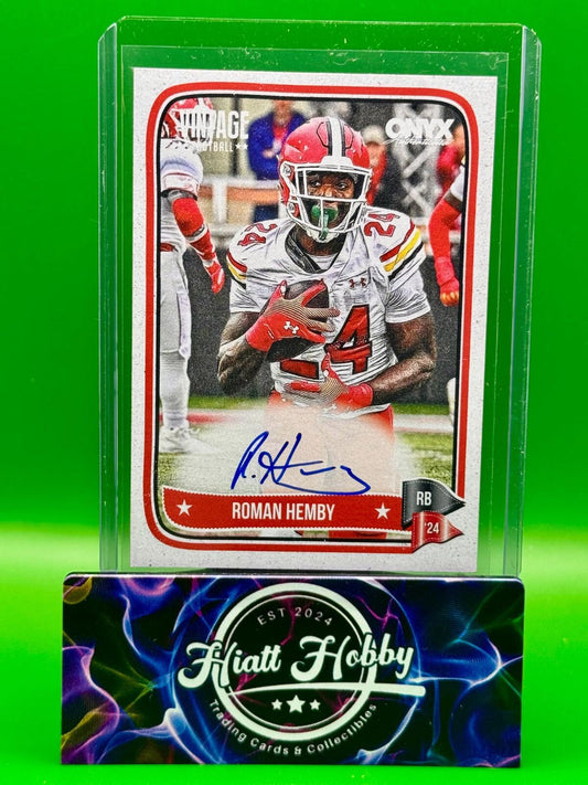 2024 Onyx Vintage Football - Roman Hemby #VAROHE - Auto (AU,RC)