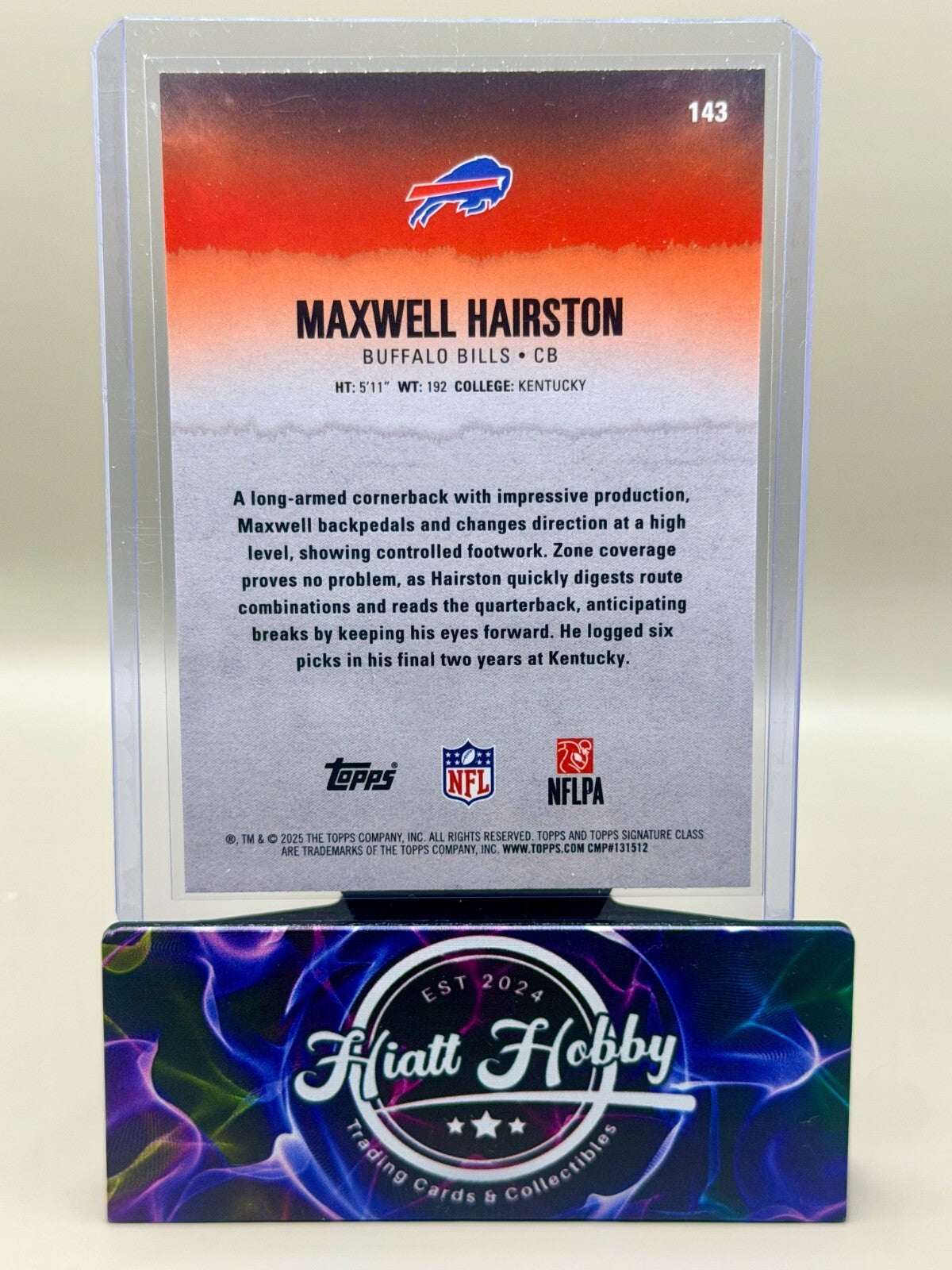 2025 Topps Signature Class Football - #143 Maxwell Hairston - Blue Yellow (RC)