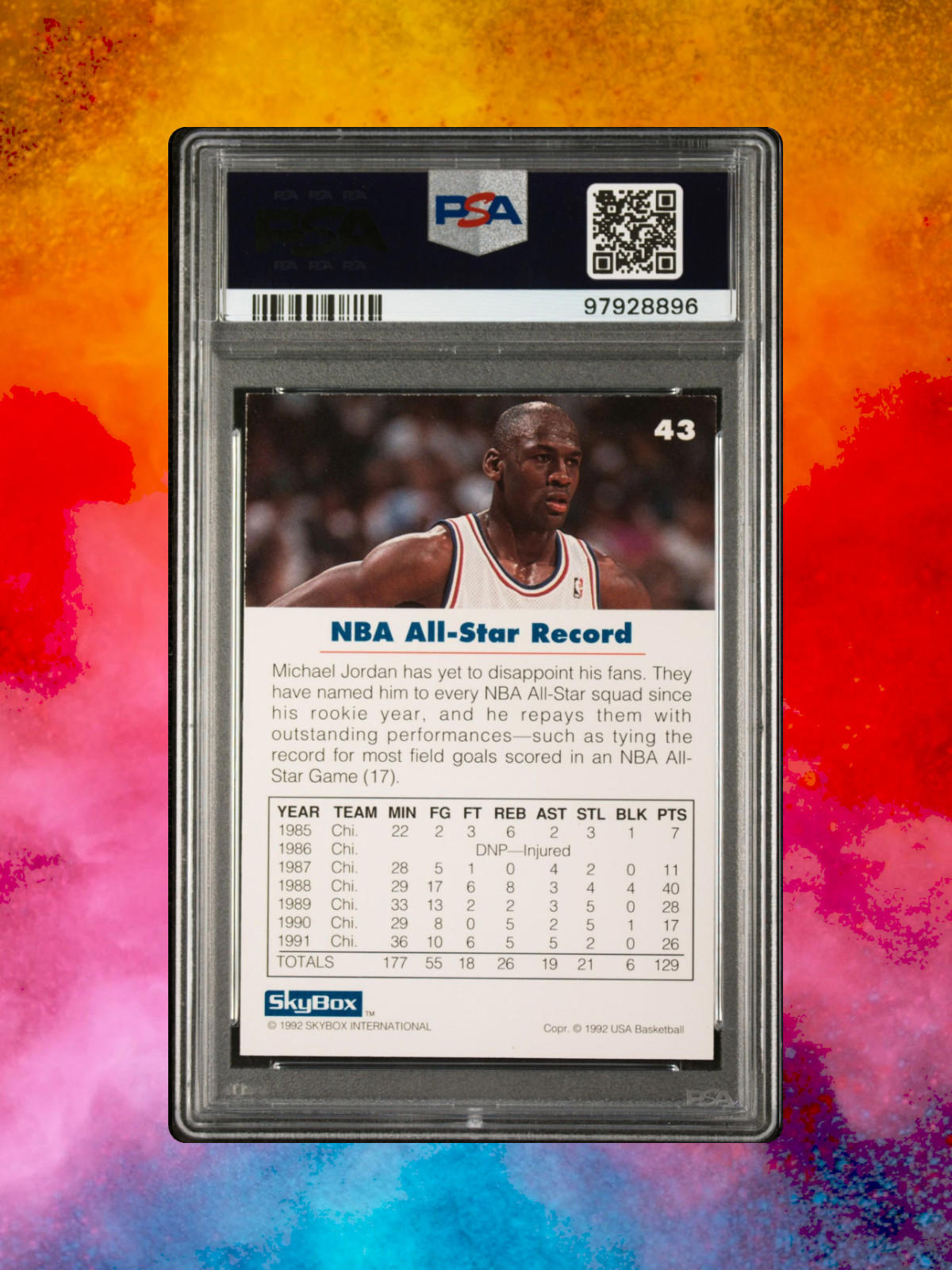 1992 Skybox USA Michael Jordan #43 - PSA 7