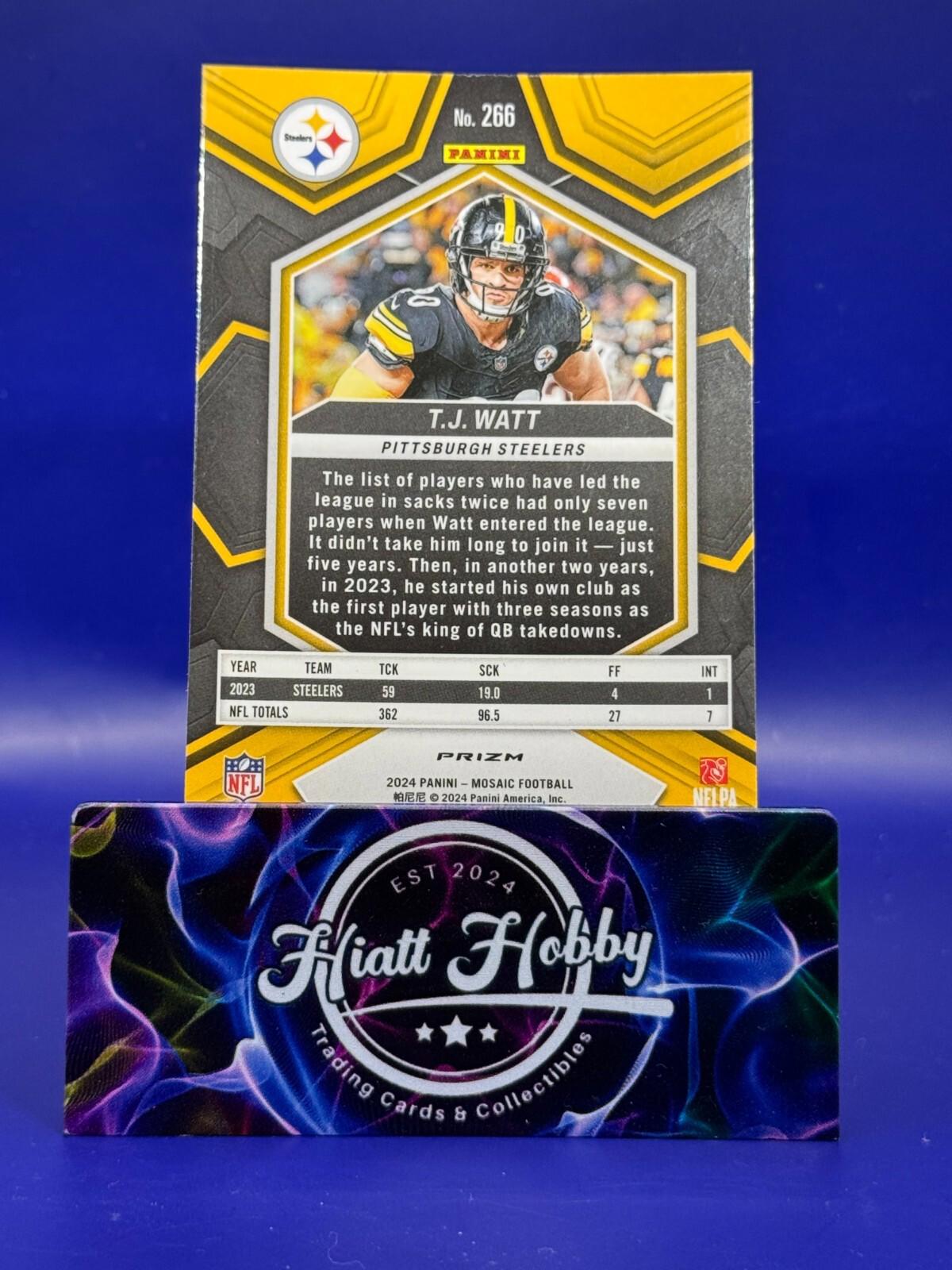 2024 Panini Mosaic - National Pride Reactive Yellow Mosaic Prizm #266 T.J. Watt