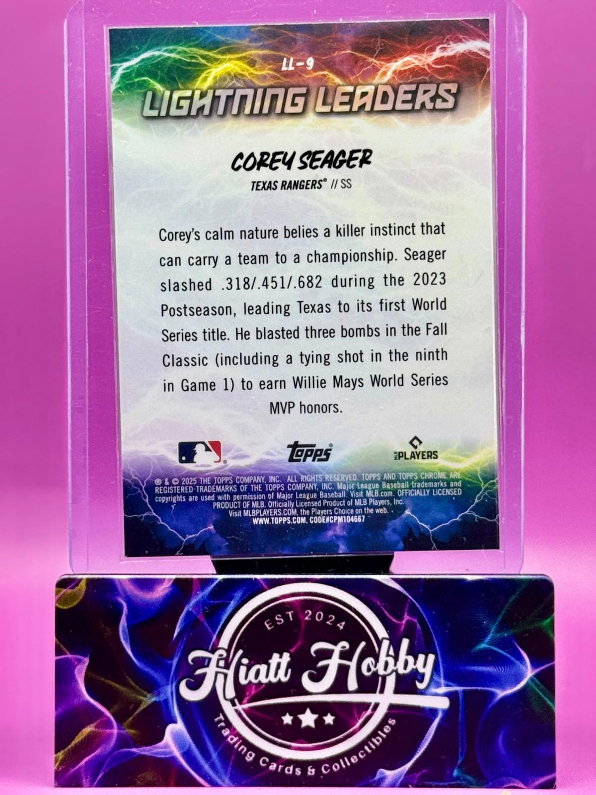 2025 Topps Chrome - Corey Seager #LL-9 - Lightning Leaders SSP