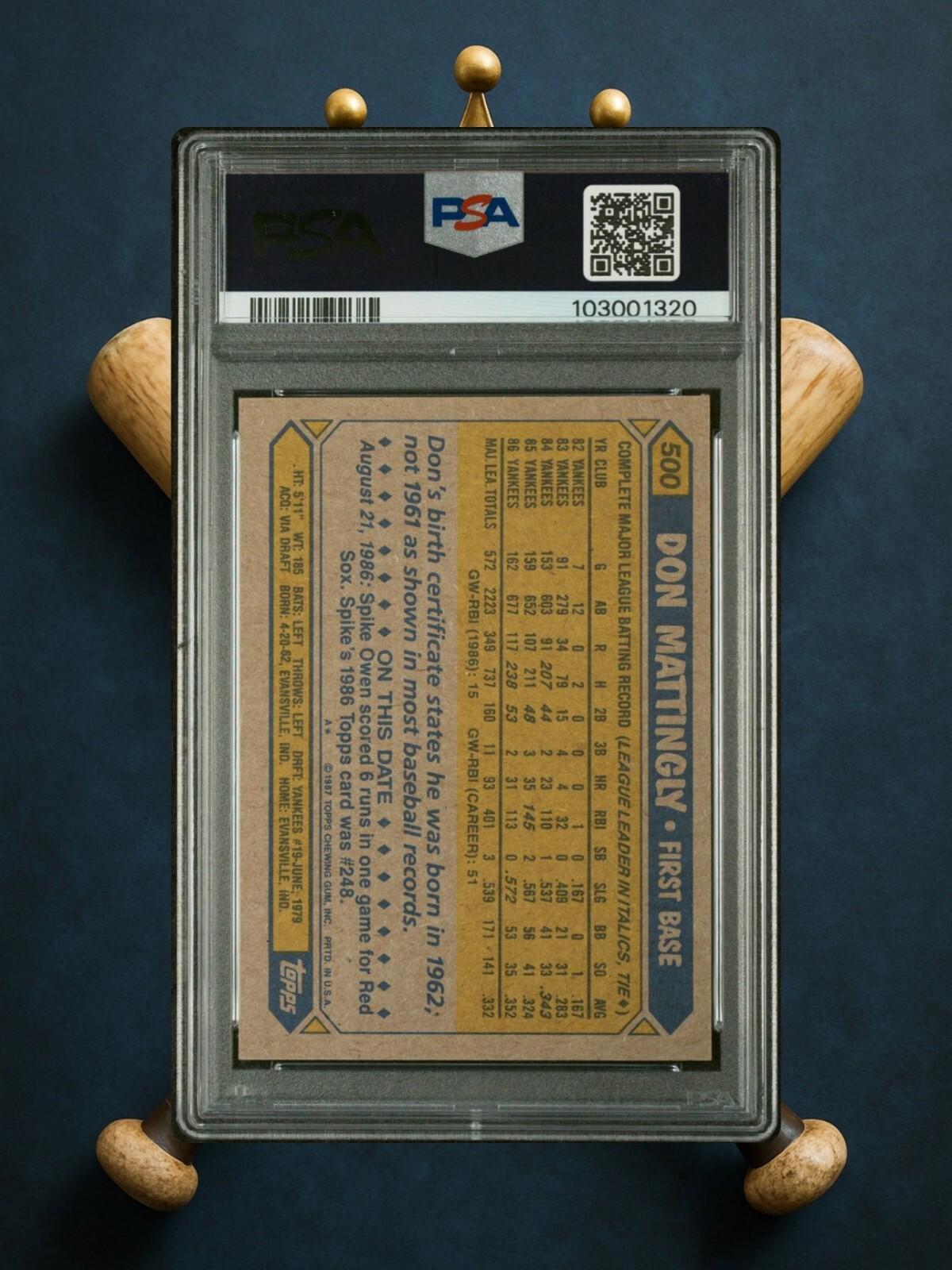 1987 Topps - Don Mattingly #500 - PSA 6