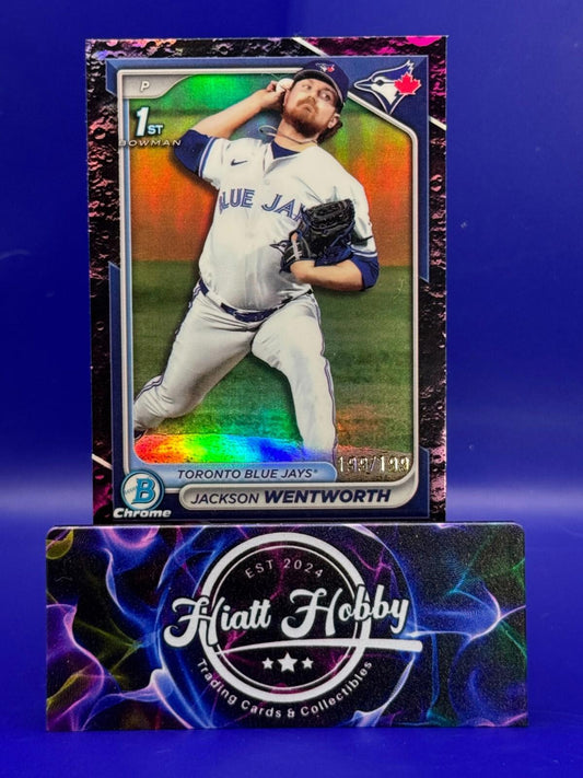 2024 Bowman Draft - Jackson Wentworth #BDC-185 - Chrome Fuschia Lunar /199