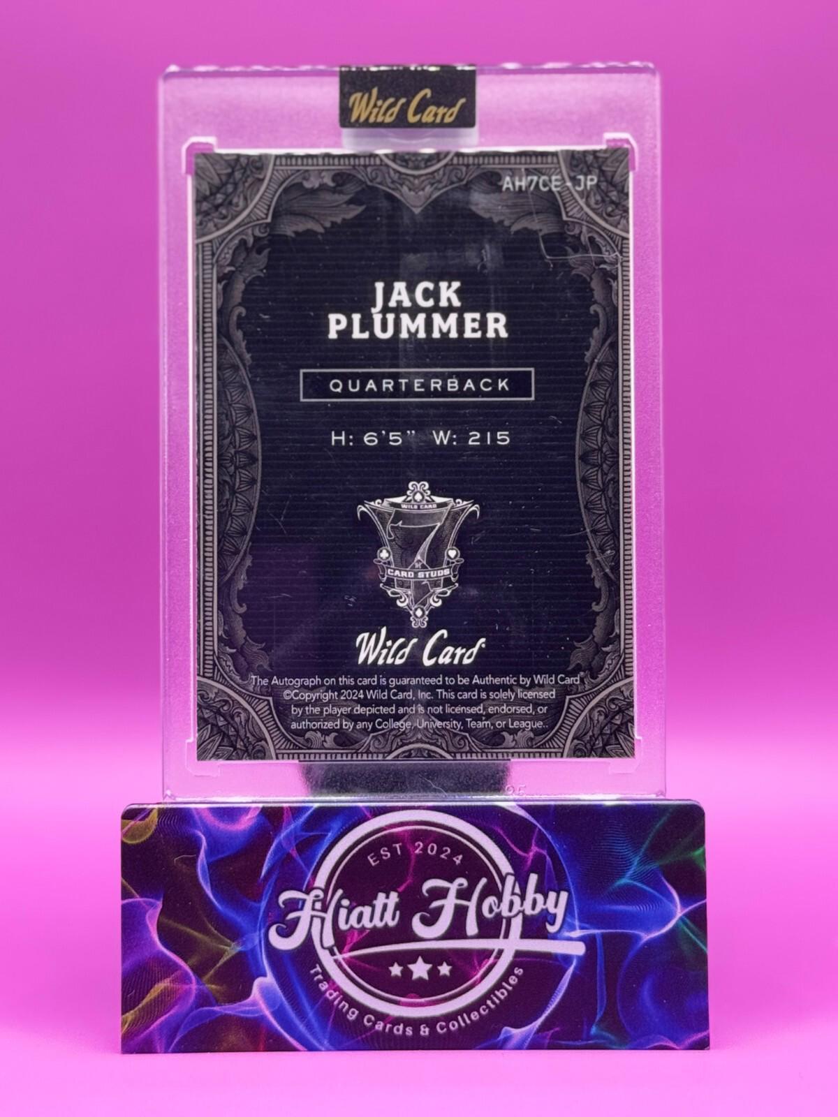 2024 Wild Card 7-Card Stud - Jack Plummer #AH7CE-JP - Rainbow Auto 1/1