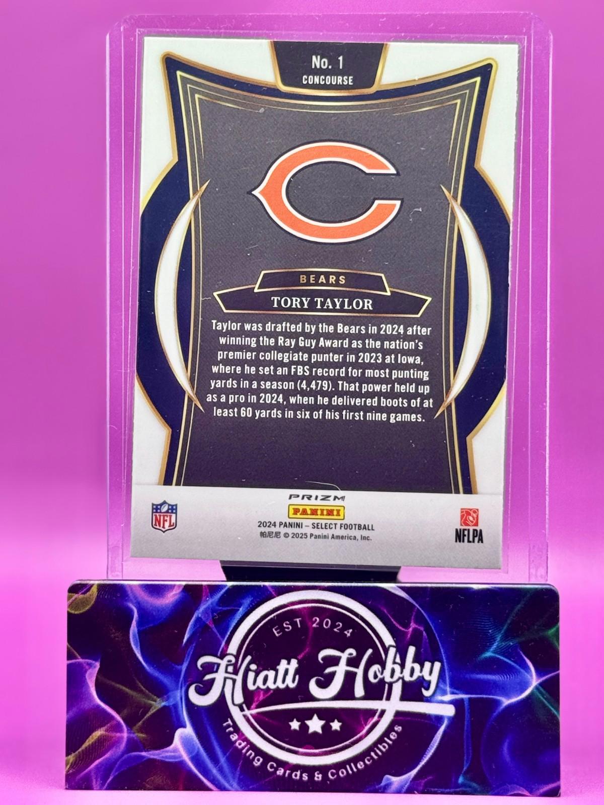 2024 Panini Select - Concourse - Tory Taylor #1 Black & Green Shock Prizm (RC)