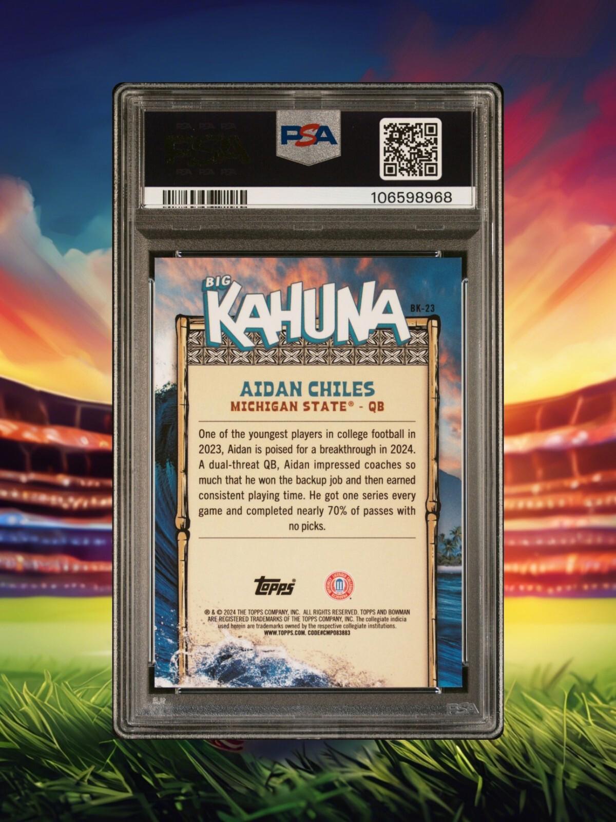 2024 Bowman Chrome U Football - Aidan Chiles #BK-23 - Big Kahuna SP - PSA 10