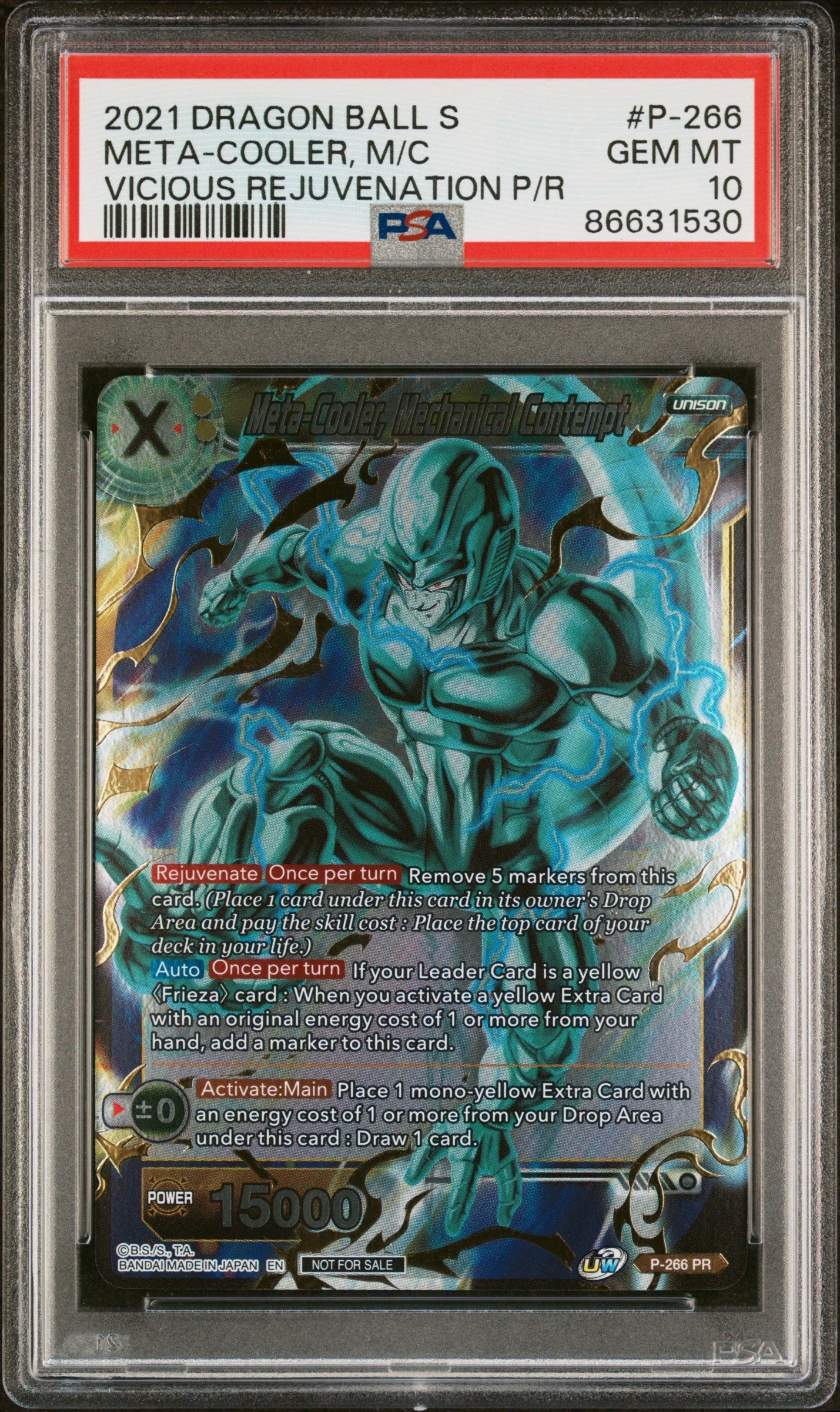 2021 DRAGON BALL SUPER UNISON WARRIOR MT-COOLER, MCH CNTMPT #P-266 - PSA 10