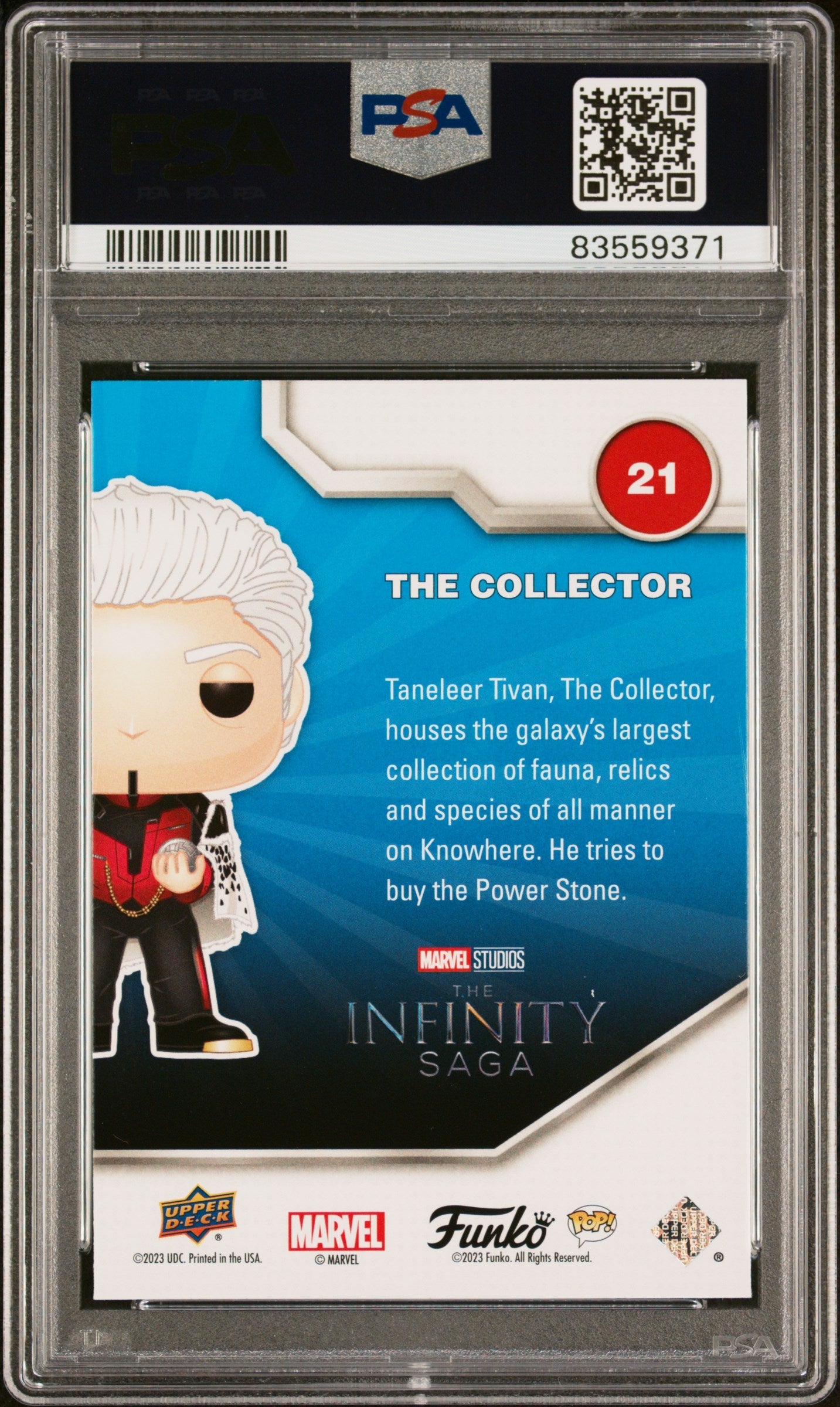 2023 UPPER DECK FUNKO POP MARVEL THE COLLECTOR FACSIMILE SIGNATURE #21 PSA 9