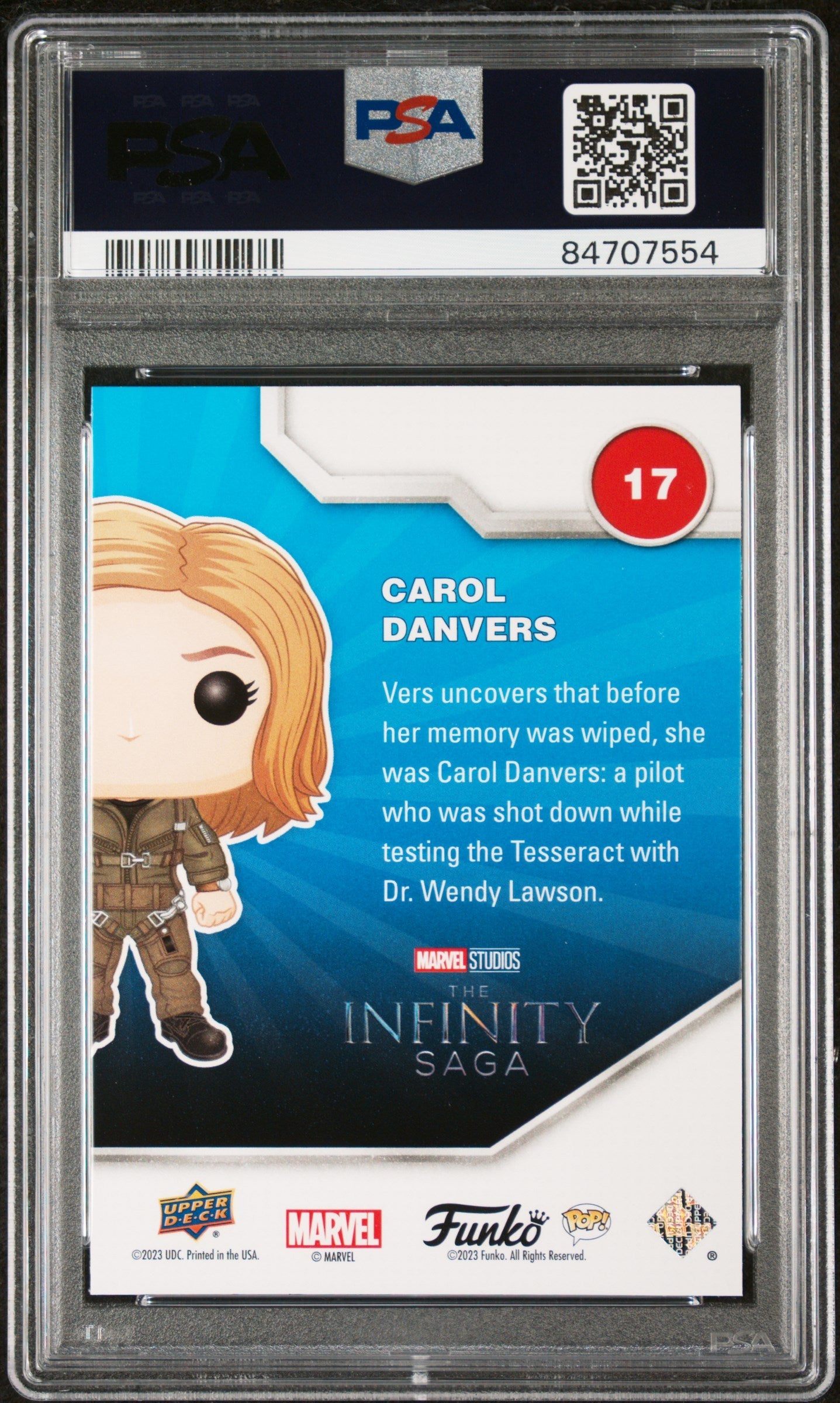 2023 UPPER DECK FUNKO POP MARVEL CAROL DANVERS SPECTRUM #17 PSA 9