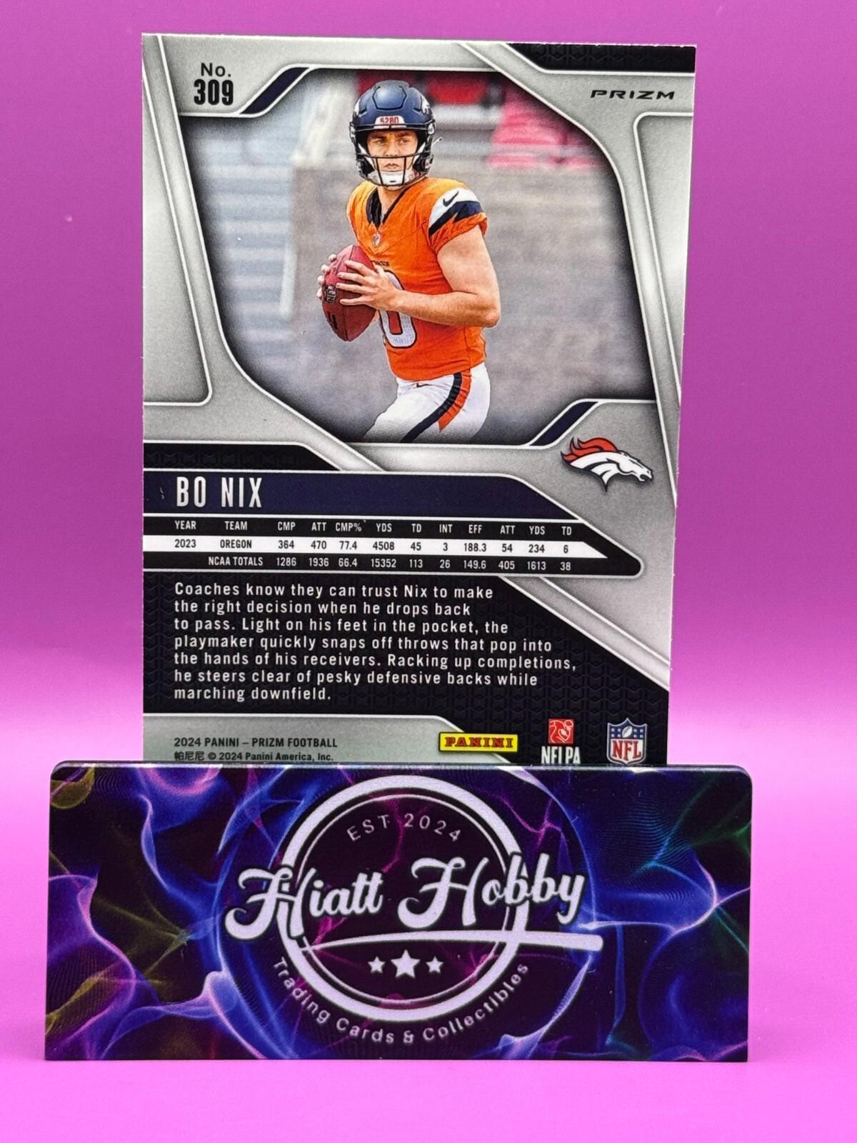 2024 Panini Prizm Football - Bo Nix #309 - Green Prizm (RC)