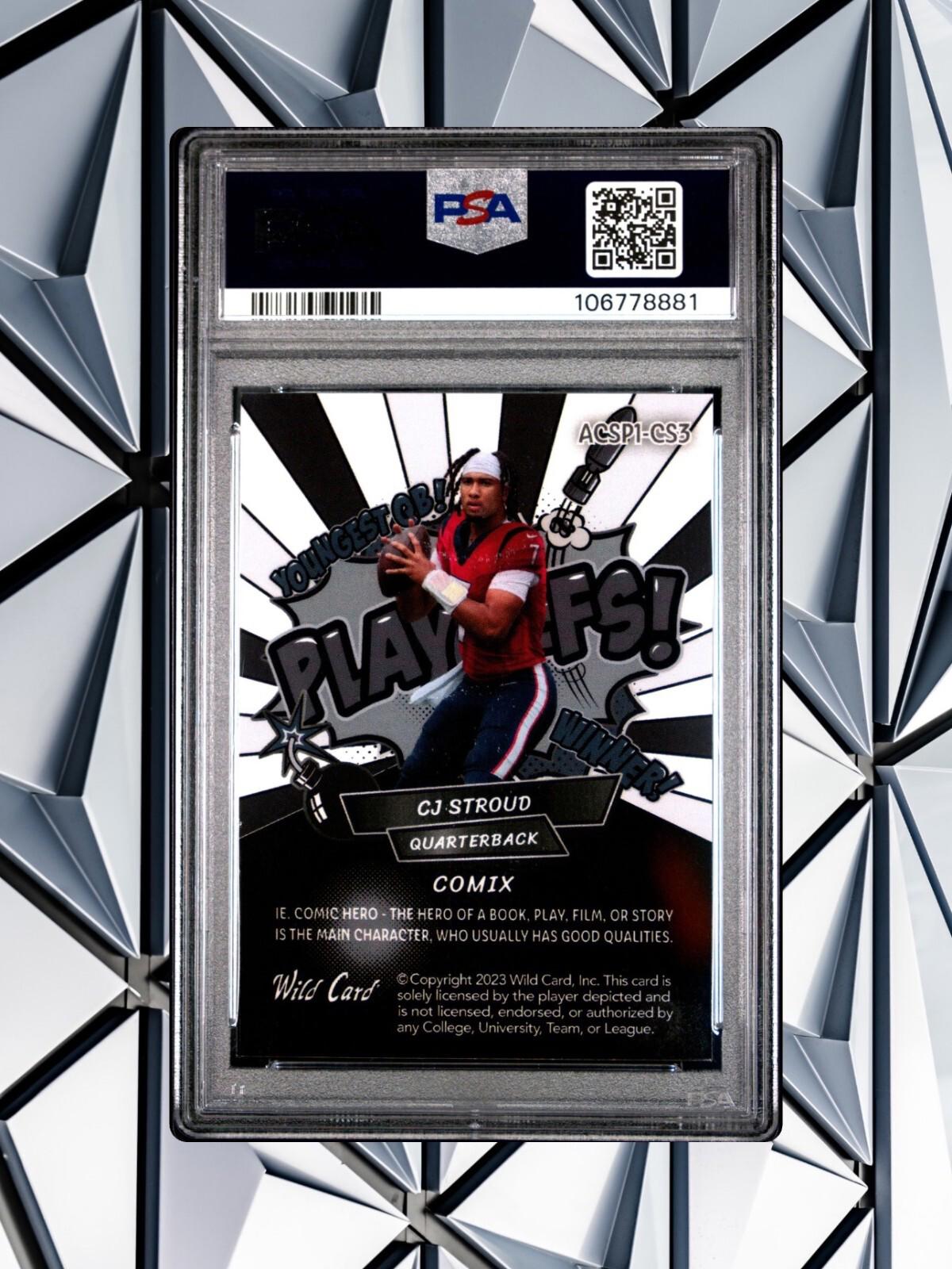 2023 WC Alumination Black Label - CJ Stroud - Playoffs Blk/Slv/Whte 1/1 - PSA 8